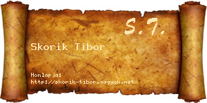 Skorik Tibor névjegykártya